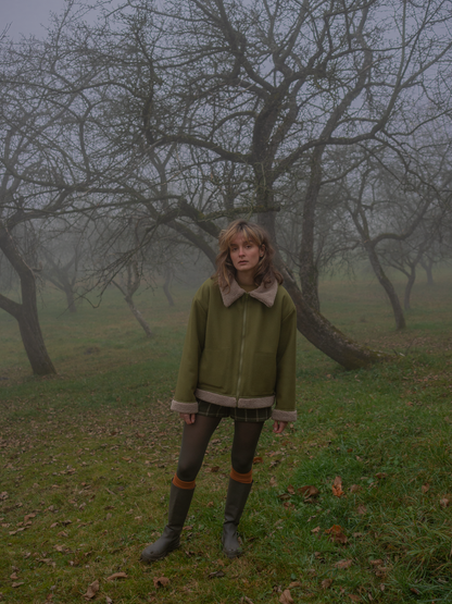 Reversible Merino Shearling Coat Green