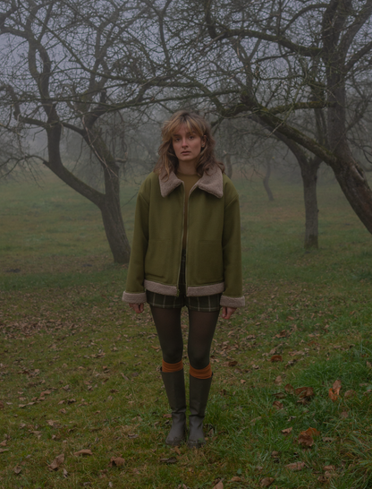 Reversible Merino Shearling Coat Green