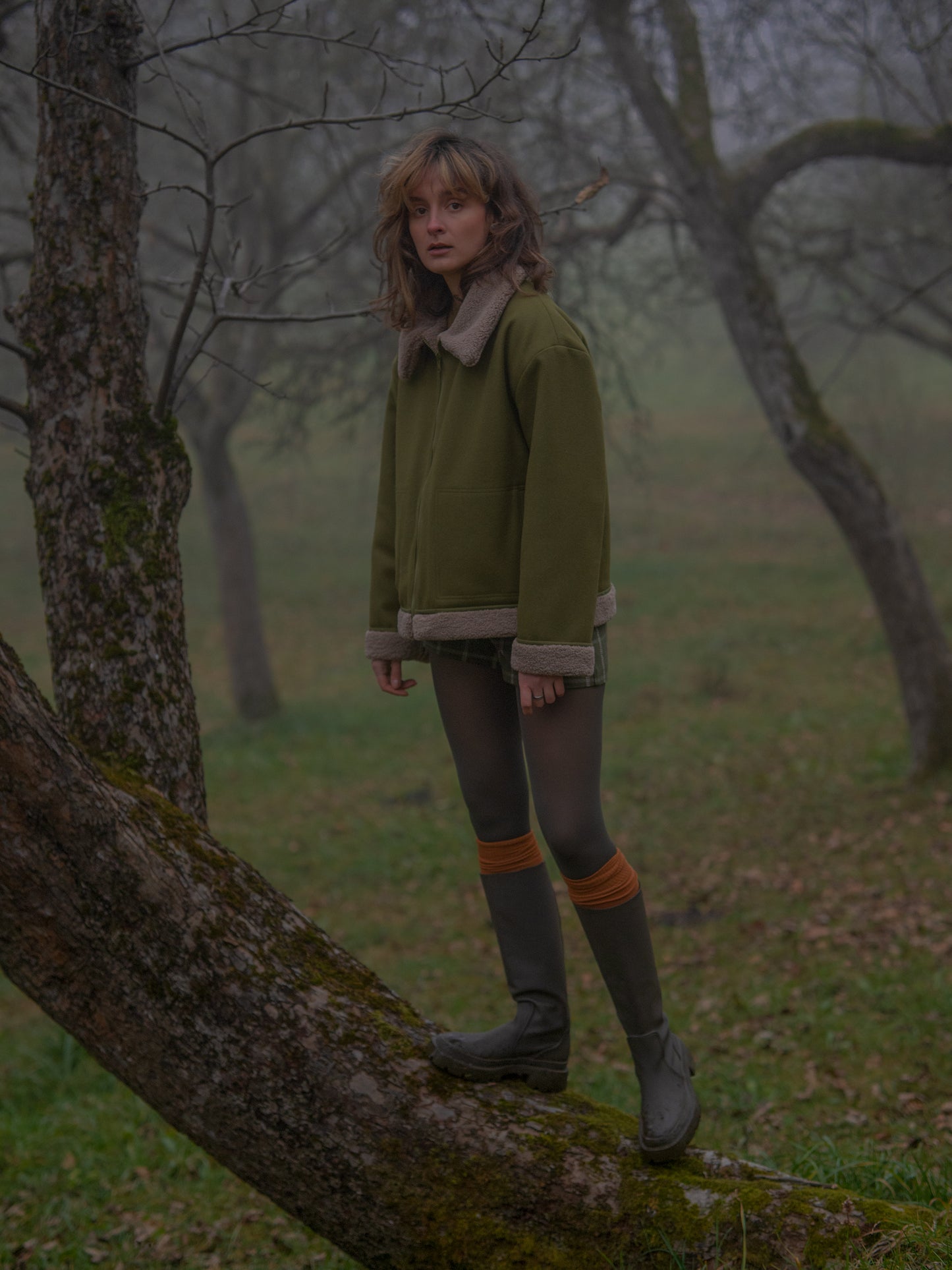 Reversible Merino Shearling Coat Green
